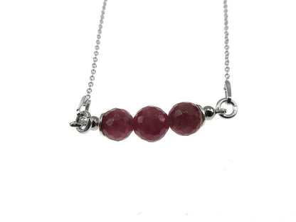 Colier argint cu rubin natural fatetat - GlamBazaar.ro