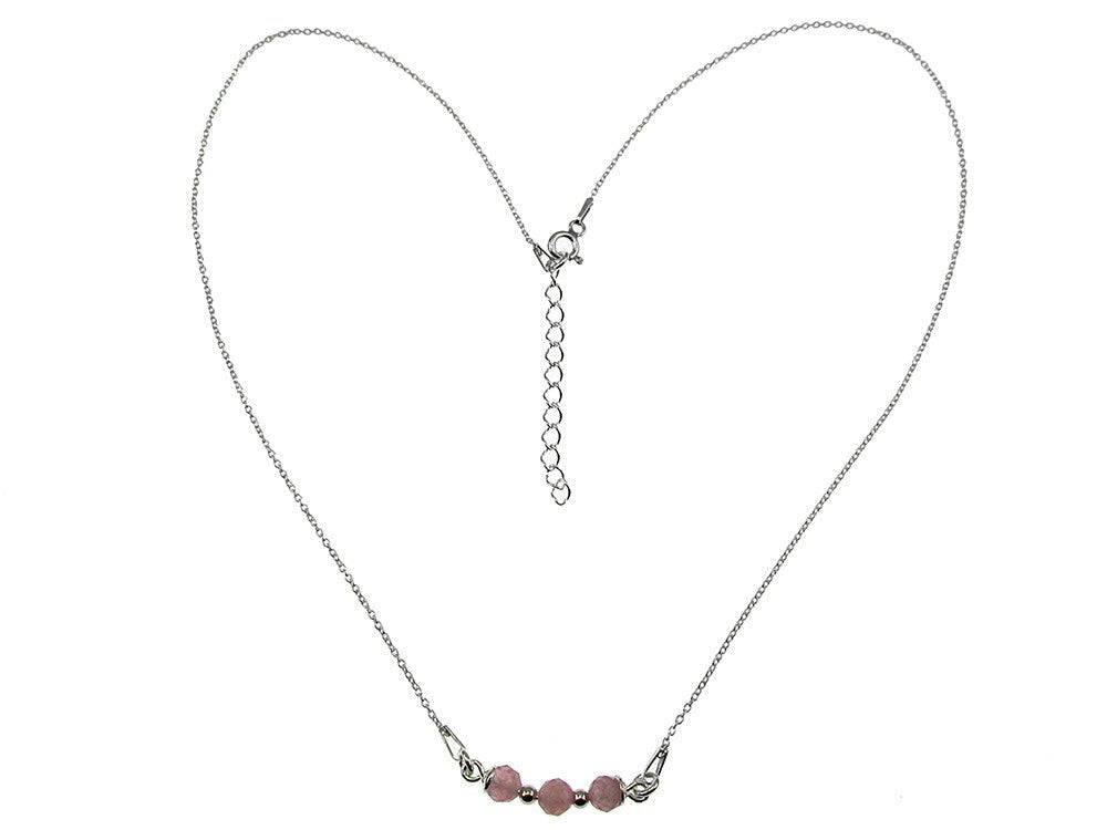Colier argint cu turmalina roz naturala - GlamBazaar.ro