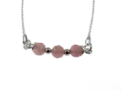Colier argint cu turmalina roz naturala - GlamBazaar.ro