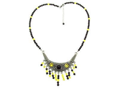 Colier Bali cu onix si cristale galbene - GlamBazaar.ro