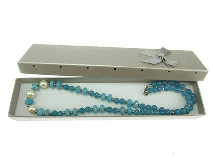 Colier cu angelit si perle de cultura - GlamBazaar.ro