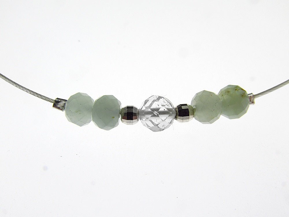 Colier fir argint cu acvamarin si topaz - GlamBazaar.ro