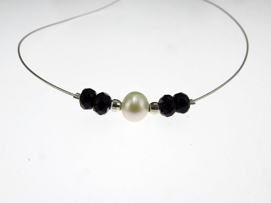 Colier fir argint cu onix fatetat si perla de cultura - GlamBazaar.ro