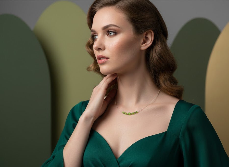 Colier fir argint cu peridot - GlamBazaar.ro