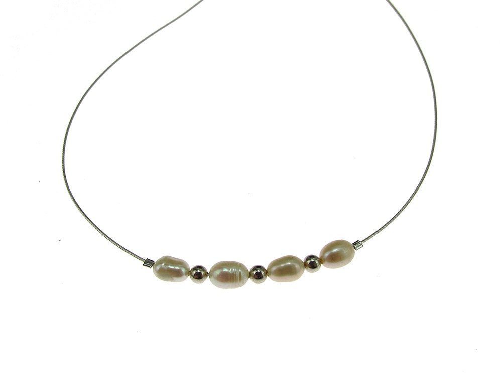 Colier fir argint cu perle de cultura - GlamBazaar.ro