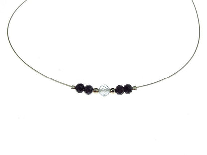 Colier fir argint cu safir si topaz - GlamBazaar.ro