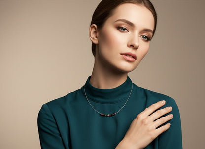 Colier fir argint cu turmalina curcubeu 1A