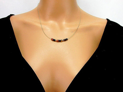 Colier fir argint cu turmalina curcubeu 2A - GlamBazaar.ro