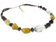 Colier Miracle cu citrin, cuart de stanca si ametist - GlamBazaar.ro