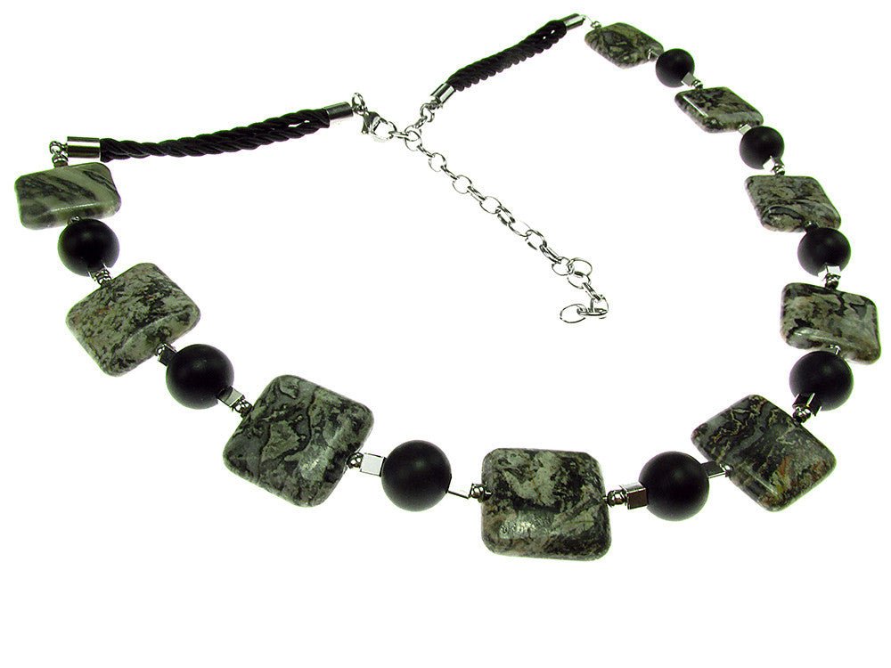 Colier Moon cu agate si onix - GlamBazaar.ro