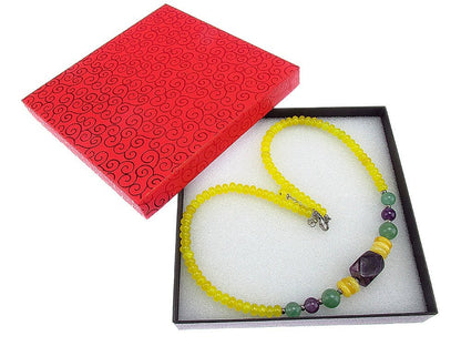 Colier pepita ametist, aventurin si jad galben - GlamBazaar.ro