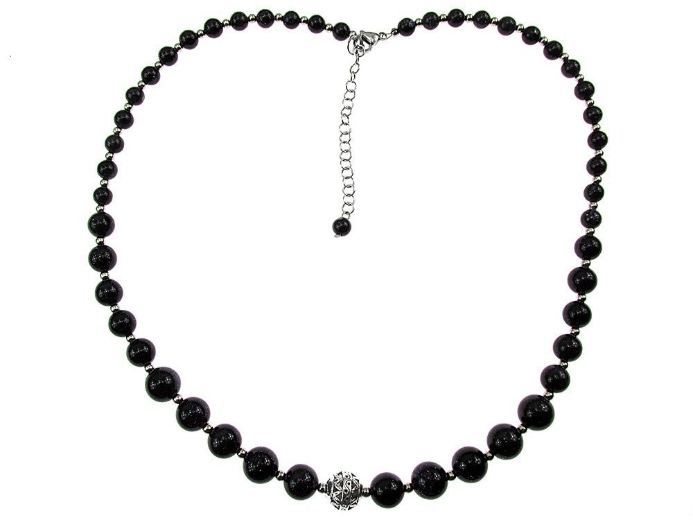 Colier retro Piatra Soarelui albastra - GlamBazaar.ro