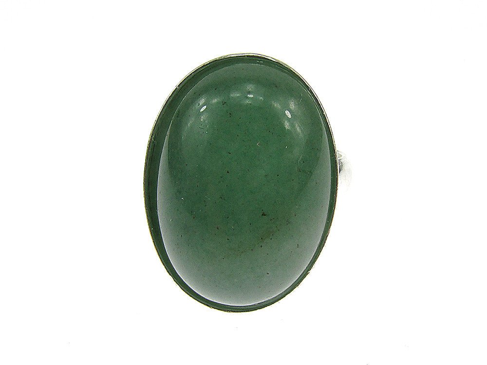 Inel argint reglabil aventurin verde 18x13 MM - GlamBazaar.ro