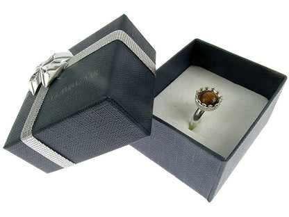 Inel argint reglabil coroana cu ochi de tigru 8 MM - GlamBazaar.ro