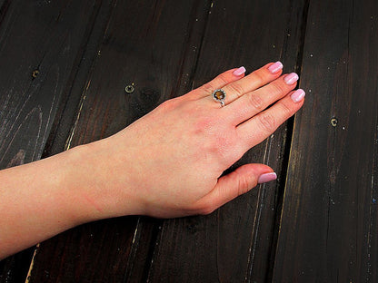 Inel argint reglabil coroana cu ochi de tigru 8 MM - GlamBazaar.ro