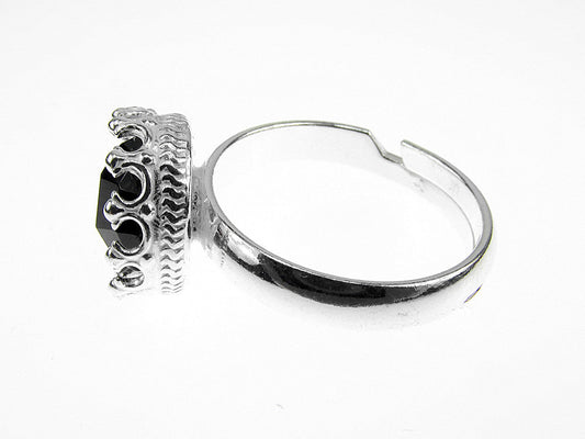 Inel argint reglabil coroana cu onix fatetat 8 MM - GlamBazaar.ro