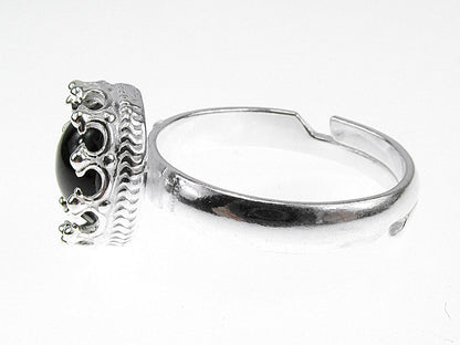 Inel argint reglabil coroana cu onix natural 8 MM - GlamBazaar.ro