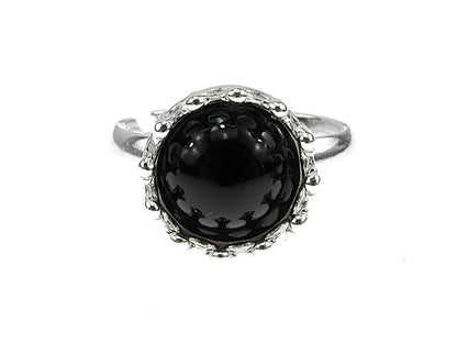 Inel argint reglabil coroana cu onix natural 8 MM - GlamBazaar.ro