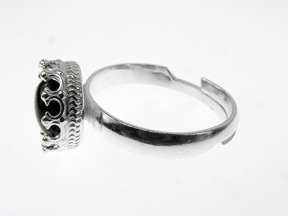 Inel argint reglabil coroana cu Piatra Soarelui albastra 8 MM - GlamBazaar.ro