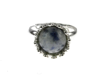 Inel argint reglabil coroana cu sodalit natural 8 MM - GlamBazaar.ro