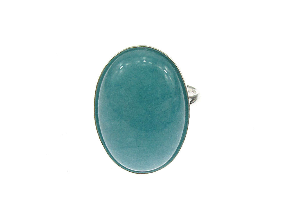 Inel argint reglabil cu angelit natural 18x13 MM