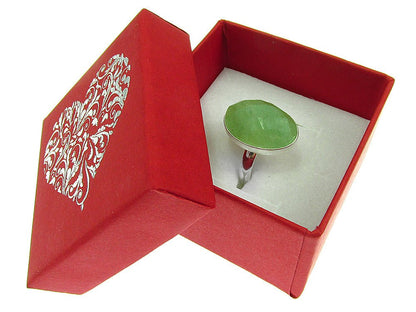 Inel argint reglabil cu aventurin natural fatetat 18x13 MM - GlamBazaar.ro