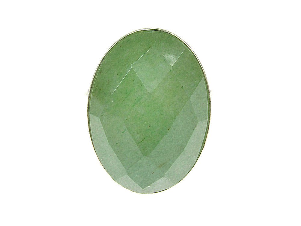 Inel argint reglabil cu aventurin natural fatetat 18x13 MM - GlamBazaar.ro