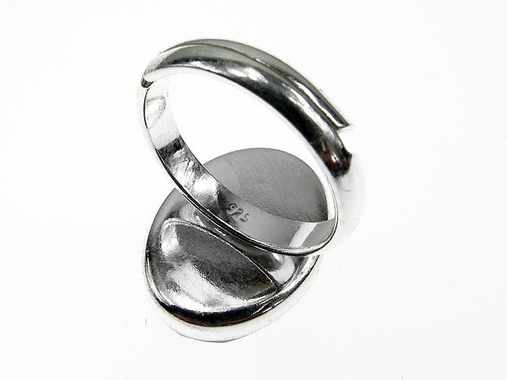 Inel argint reglabil cu aventurin natural fatetat 18x13 MM - GlamBazaar.ro