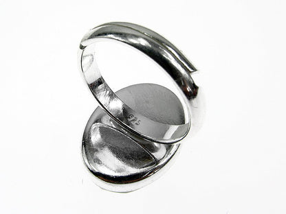 Inel argint reglabil cu aventurin natural fatetat 18x13 MM - GlamBazaar.ro