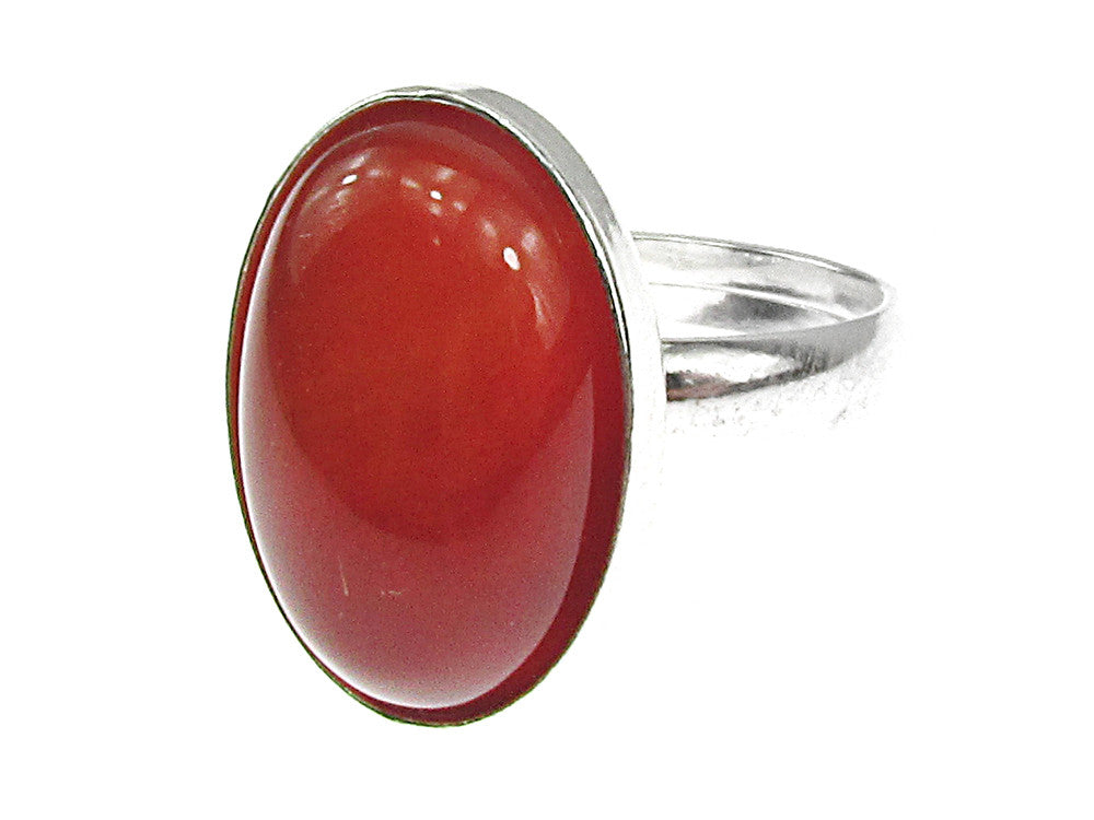Inel argint reglabil cu carneol natural 18x13 MM