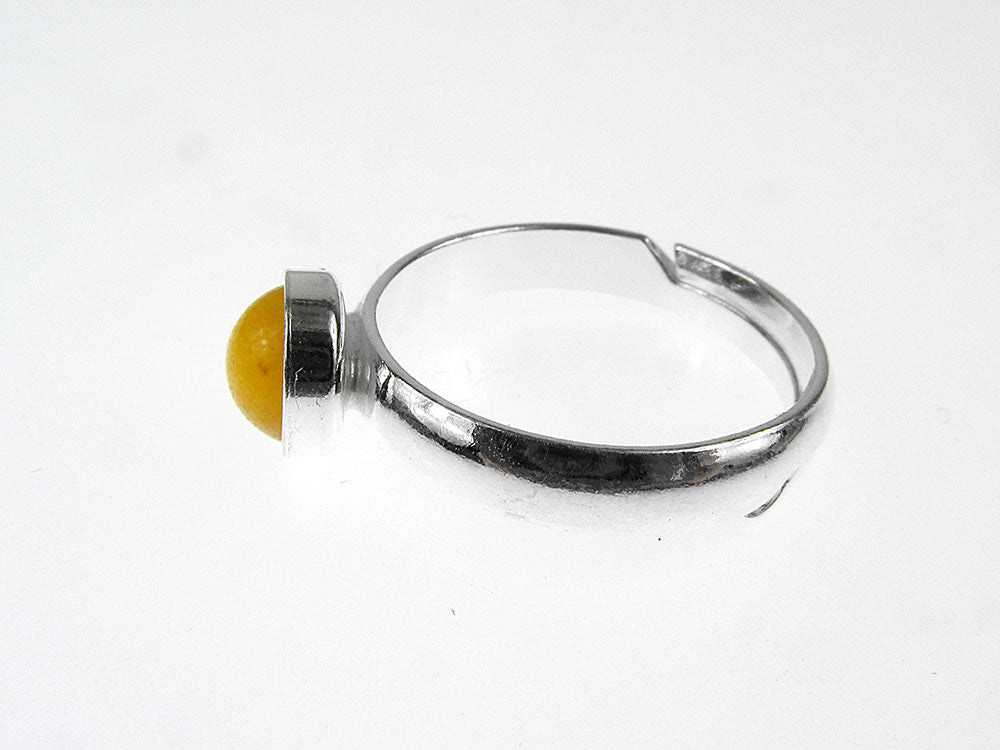 Inel argint reglabil cu jad galben natural 6 MM - GlamBazaar.ro