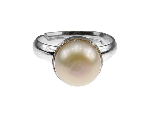 Inel argint reglabil cu perla de cultura oranj 8 MM - GlamBazaar.ro