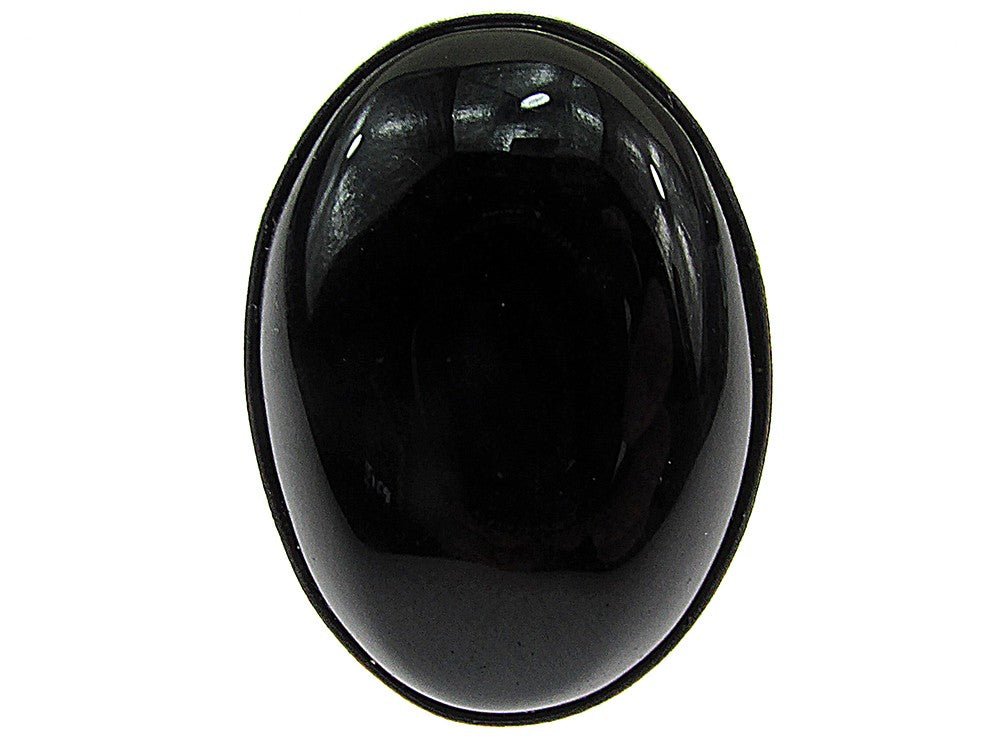 Inel argint reglabil masiv cu agat negru 25x18 MM - GlamBazaar.ro