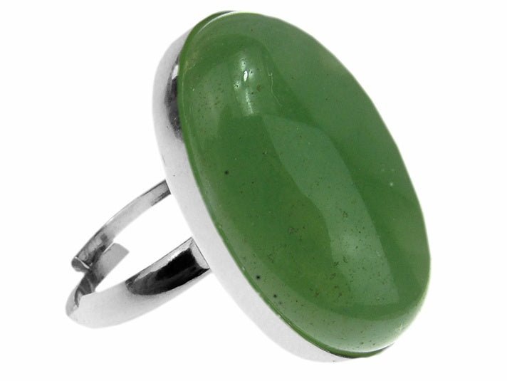 Inel argint reglabil masiv cu aventurin natural 25x18 MM - GlamBazaar.ro