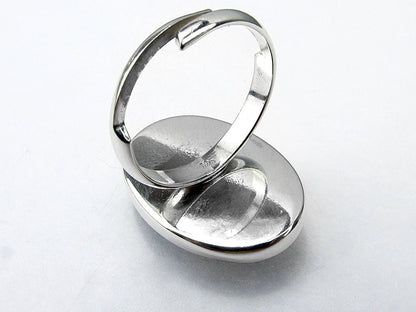 Inel argint reglabil masiv cu aventurin natural 25x18 MM - GlamBazaar.ro