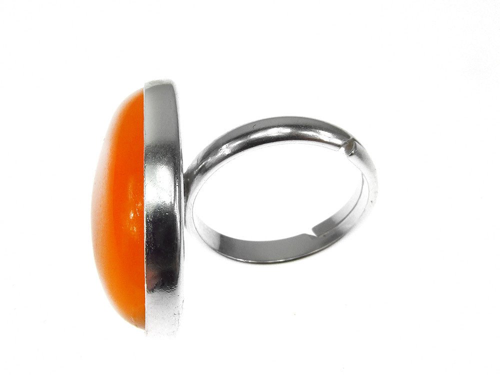 Inel argint reglabil masiv cu jad galben 25x18 MM - GlamBazaar.ro