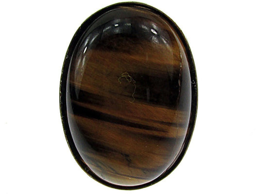 Inel argint reglabil masiv cu ochi de tigru 25x18 MM - GlamBazaar.ro