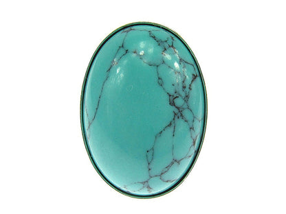 Inel argint reglabil masiv cu turcoaz 25x18 MM - GlamBazaar.ro