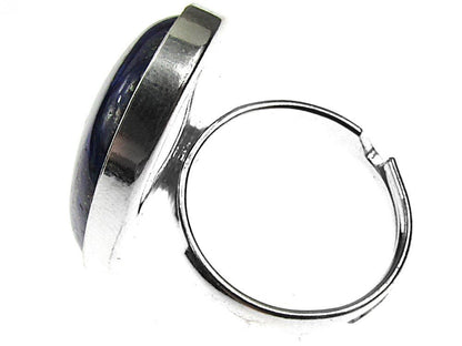 Inel argint reglabil masiv lapis lazuli 25x18 MM - GlamBazaar.ro