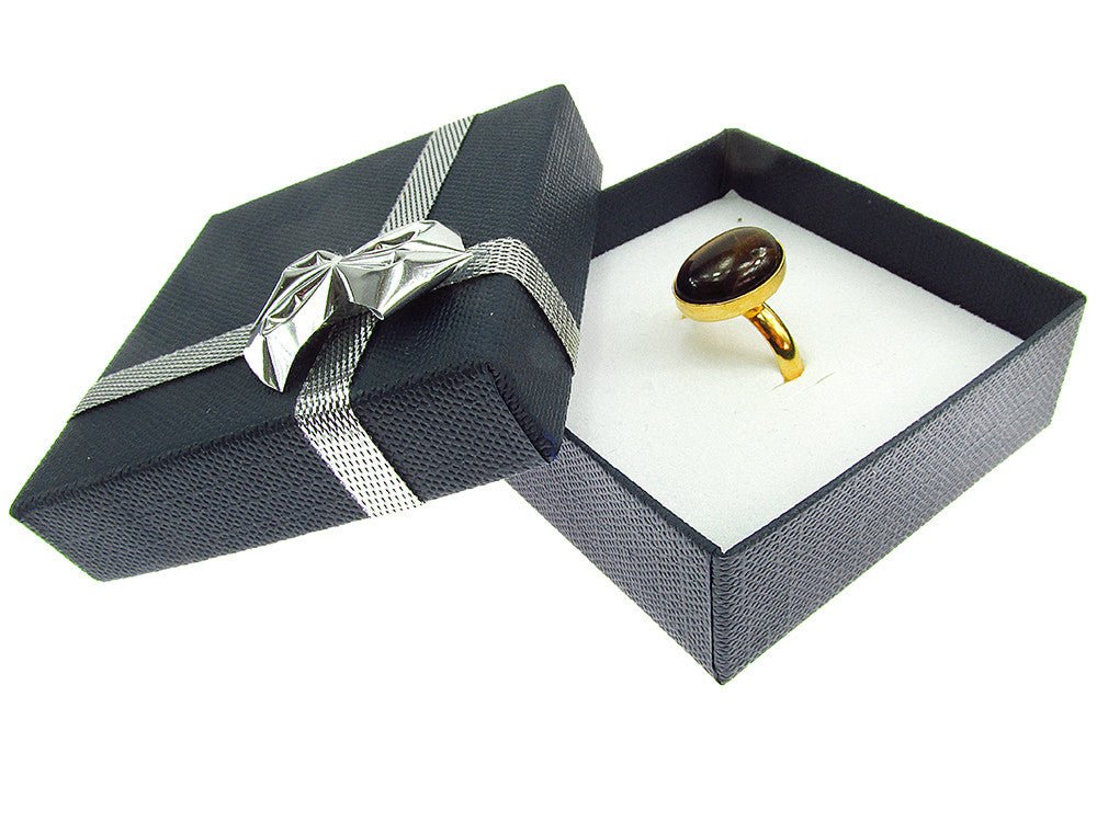 Inel argint reglabil placat cu aur cu ochi de tigru 14x10 MM - GlamBazaar.ro