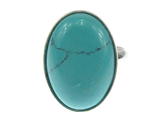 Inel argint reglabil turcoaz 18x13 MM - GlamBazaar.ro