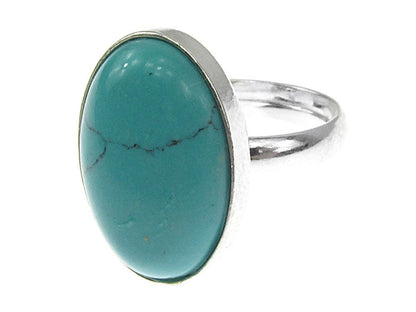 Inel argint reglabil turcoaz 18x13 MM - GlamBazaar.ro