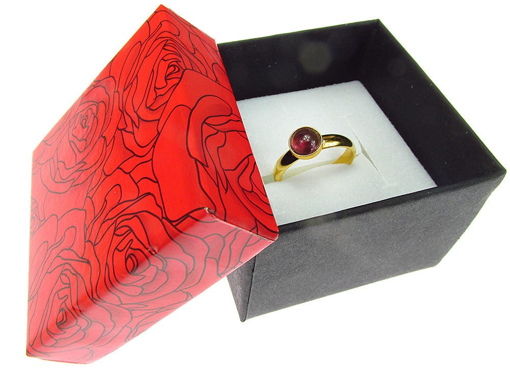 Inel reglabil argint placat cu aur ametist natural 6 MM - GlamBazaar.ro