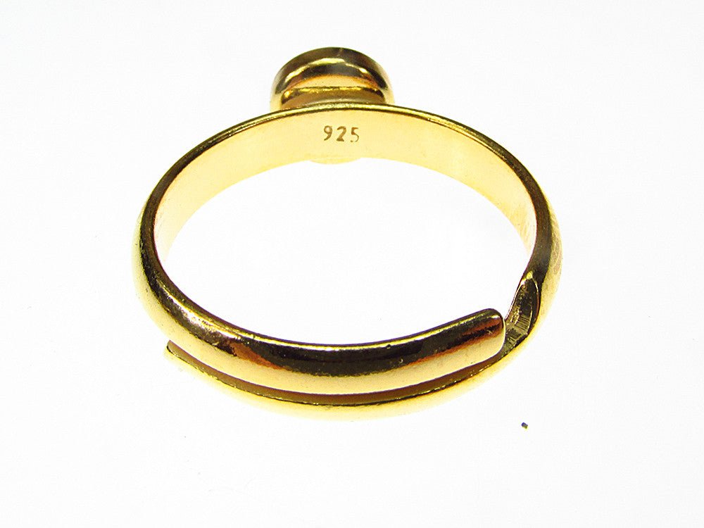 Inel reglabil argint placat cu aur ametist natural 6 MM - GlamBazaar.ro