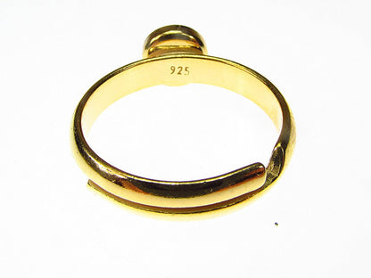 Inel reglabil argint placat cu aur ametist natural 6 MM - GlamBazaar.ro