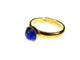 Inel reglabil argint placat cu aur lapis - lazuli natural 6 MM - GlamBazaar.ro
