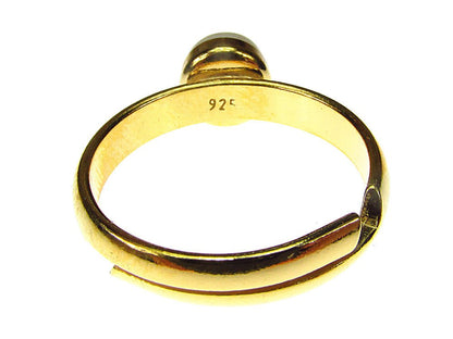 Inel reglabil argint placat cu aur perla de cultura 6 MM - GlamBazaar.ro