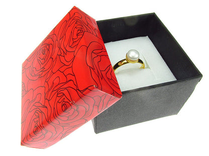 Inel reglabil argint placat cu aur perla de cultura 6 MM - GlamBazaar.ro