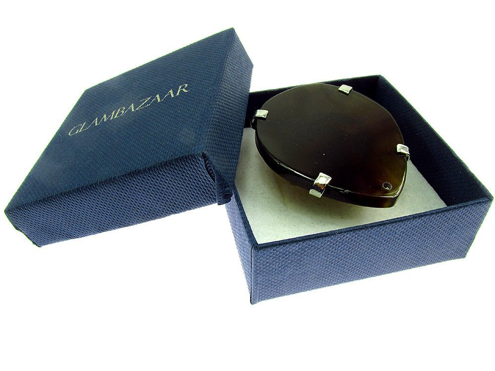 Inel reglabil statement masiv cu agat caramiziu 9A - GlamBazaar.ro