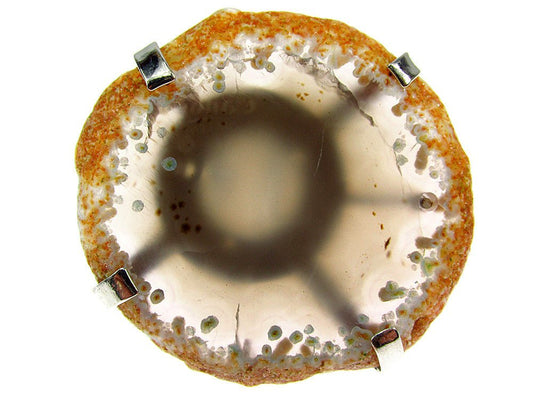 Inel reglabil statement masiv cu agat fumuriu geoda - GlamBazaar.ro